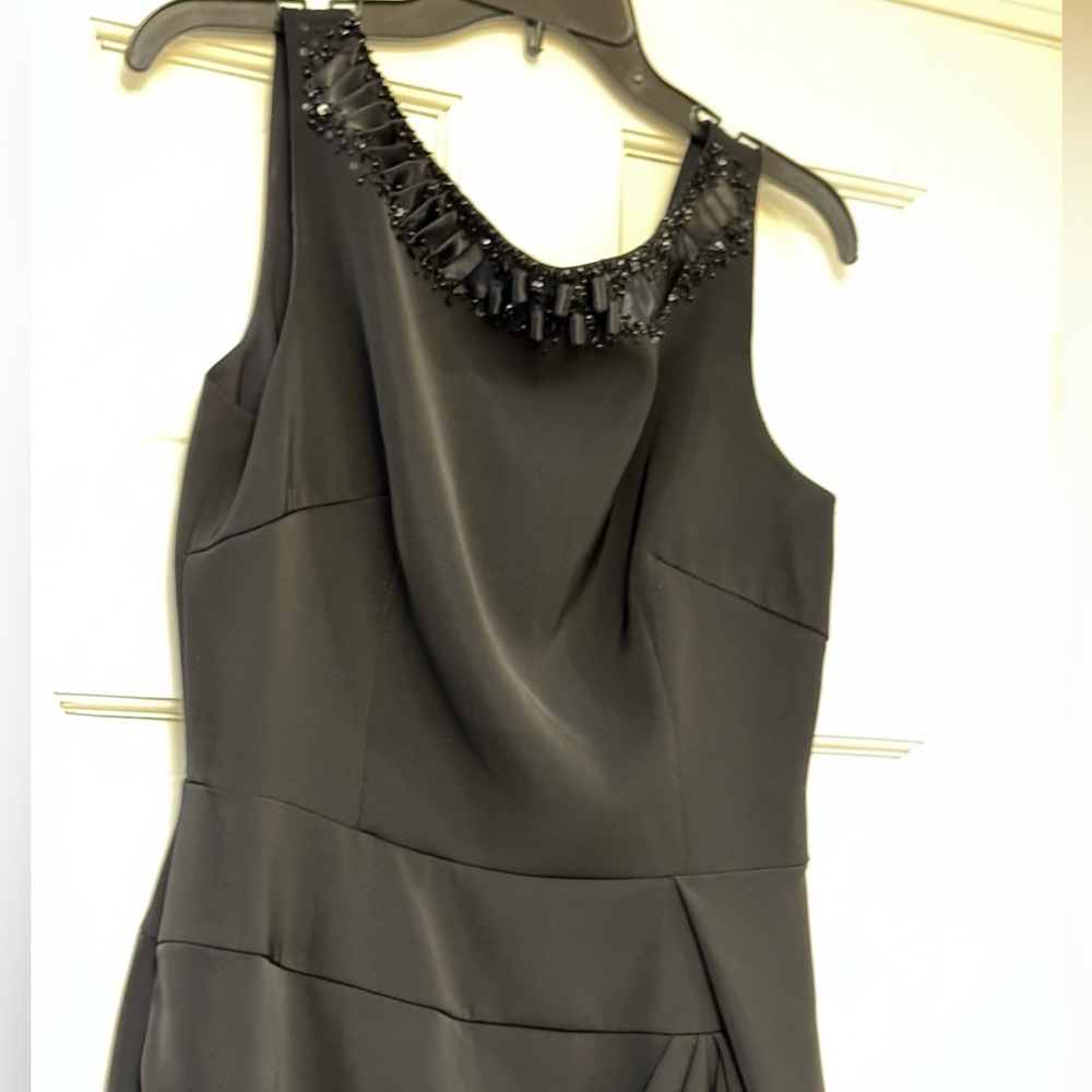 Teri Jon‎ Black Sleeveless Midi Dress